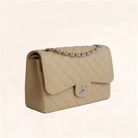 Chanel | Beige Caviar Classic Double Flap Bag | Jumbo– TC