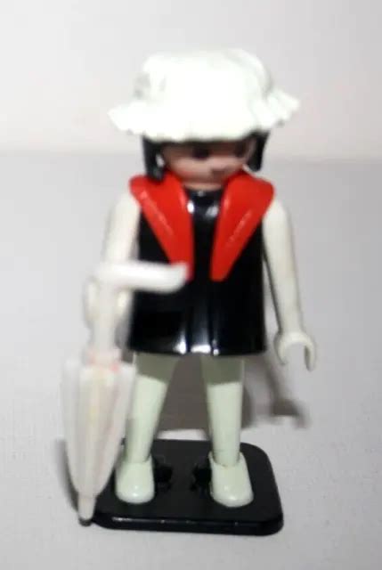 Playmobil Vintage Femme Chapeau Blanc Tres Rare Parapluie Set