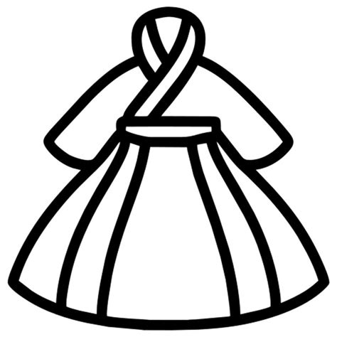 Premium Vector Hanbok Traditional Costume Icon Outline