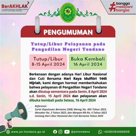 Pengumuman Libur Nasional Dan Cuti Bersama Hari Raya Idulfitri 1444 Hijriah Pengadilan Negeri