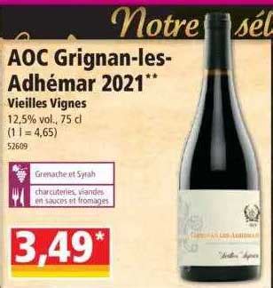 Promo Aoc Grignan les adhémar 2021 chez Norma iCatalogue fr