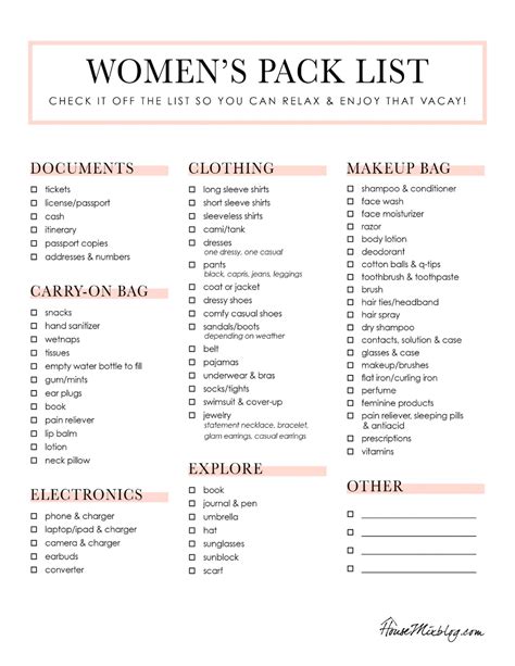 Packing Hacks 2 Printable Checklists Packing List For Travel