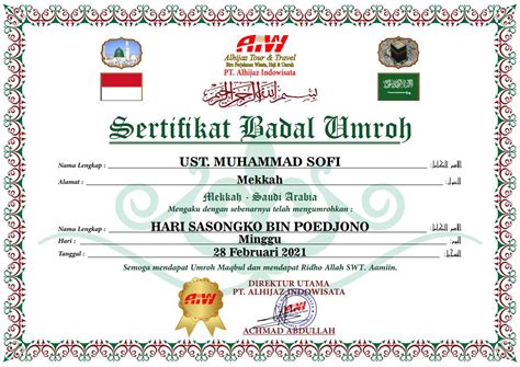 Sertifikat Badal Umroh Voucher Diskon