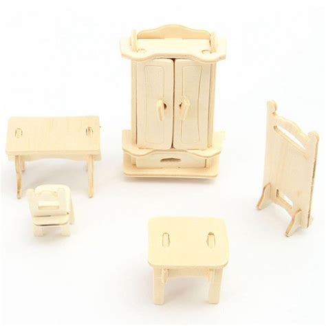 Stks Set D Houten Miniatuur Puzzel Poppenhuis Grandado