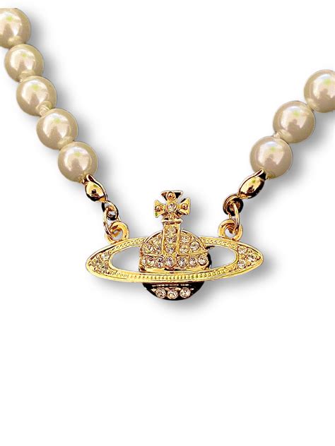 Vivienne Westwood Gold Pearl Necklace Etsy