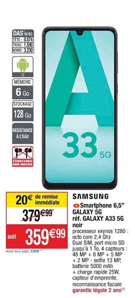 Promo Smartphone A G Noir Samsung Chez Cora Icatalogue Fr