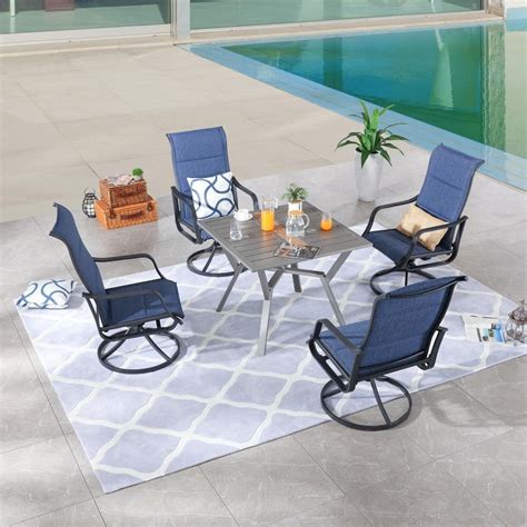 Patio Festival 5 Piece Metal Square Outdoor Dining Set PF19105X2 20279