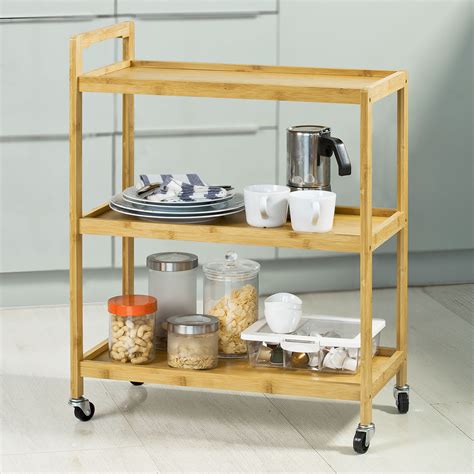 Haotian Fkw34 B Nbar Serving Cart3 Shelves Serving Trolley Tea