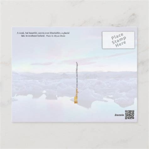 Northern Lights over Jokulsarlon lake, Iceland Postcard | Zazzle