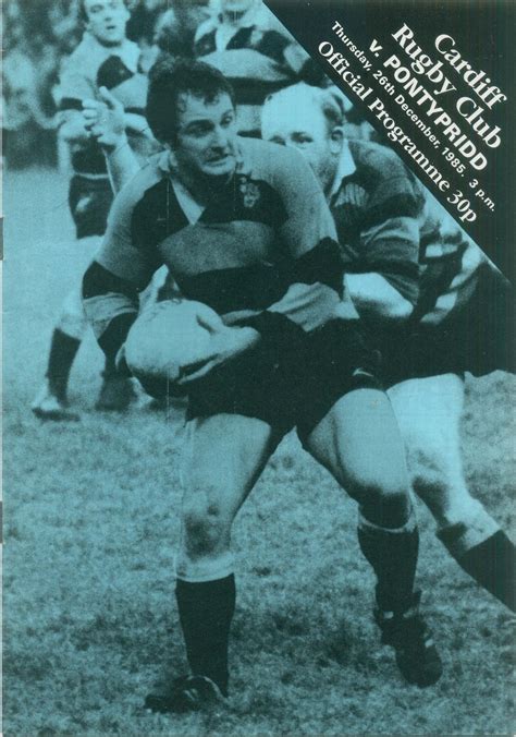 Programme Cardiff V Pontypridd Cardiff Rugby Museum