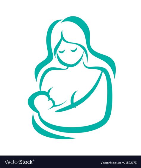 Mother Breast Feeding Her Baby Symbol Royalty Free Vector