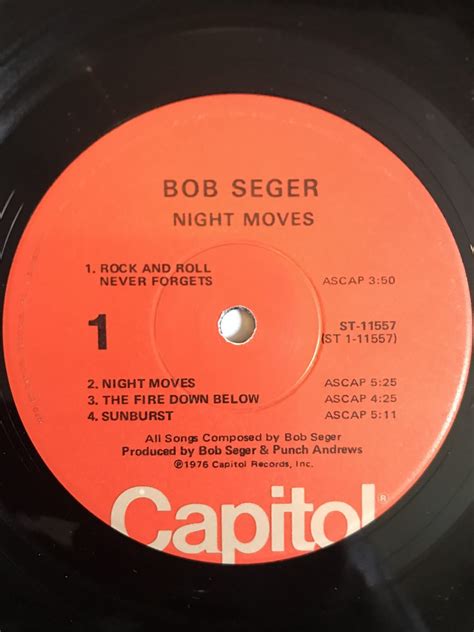 “night Moves” By Bob Seger And The Silver Bullet Band Vinot Records