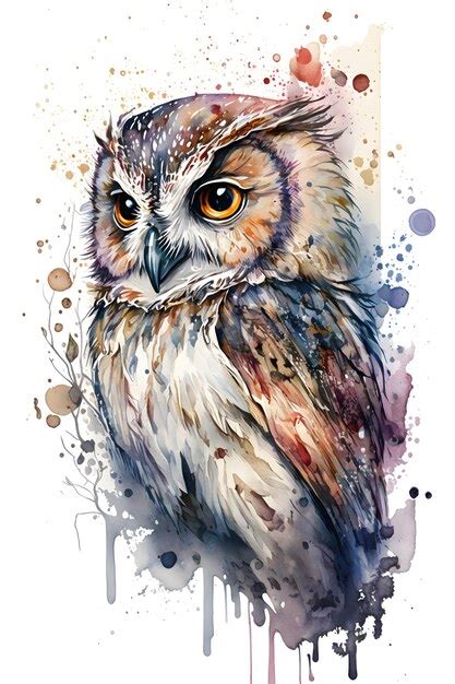 Uma pintura em aquarela de um pássaro olhos laranja e um olho