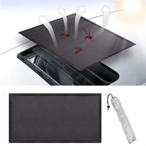 Universal Auto Moonroof Mesh Roof Sun Shade Cover Magnetic Car Sunroof Sunshade Ebay