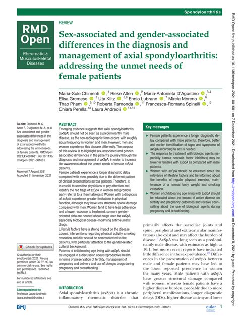 Pdf Sex Associated And Gender Associated Differences In The Diagnosis