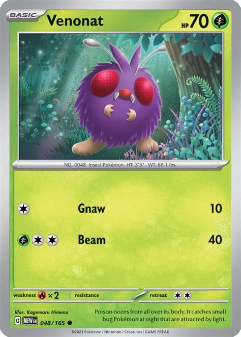 Venonat Pokemon Pokemon Card Pikawiz