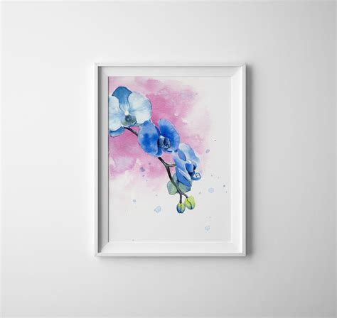 Flowers Orchid Watercolor Painting Wall Art Prints - Etsy