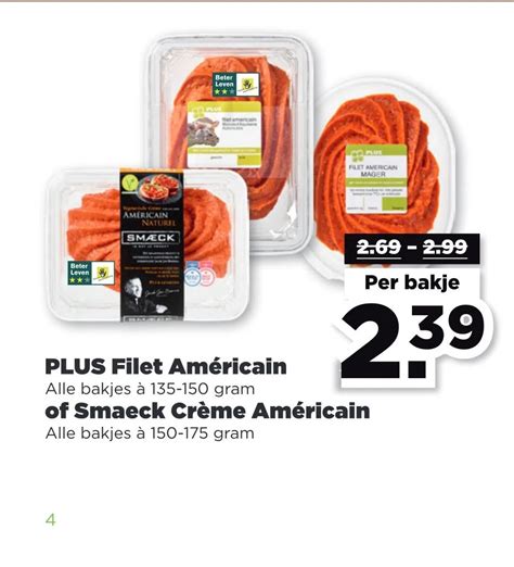 Plus Filet Am Ricain Of Smaeck Cr Me Am Ricain Aanbieding Bij Plus