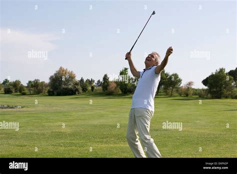 Mature Man Playing Golf Stock Photo Alamy