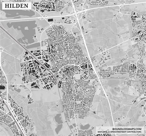 Hilden Figure Ground Vector Map Boundless Maps