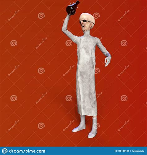 3d Illustration Of A Cute And Funny Cartoon Scientist Who Is Going Mad Stock Illustration