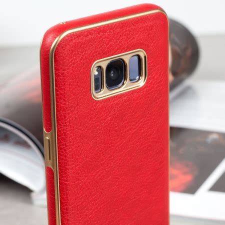 Housse Samsung Galaxy S8 Plus Olixar Makamae Simili Cuir Rouge