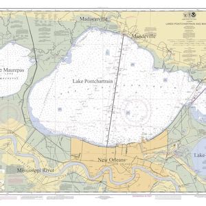 Lakes Pontchartrain Maurepas New Orleans 2012 Nautical Old Map