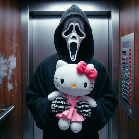 Ghostface holding a hello kitty plushie in 2024 | Ghostface, Hello ...