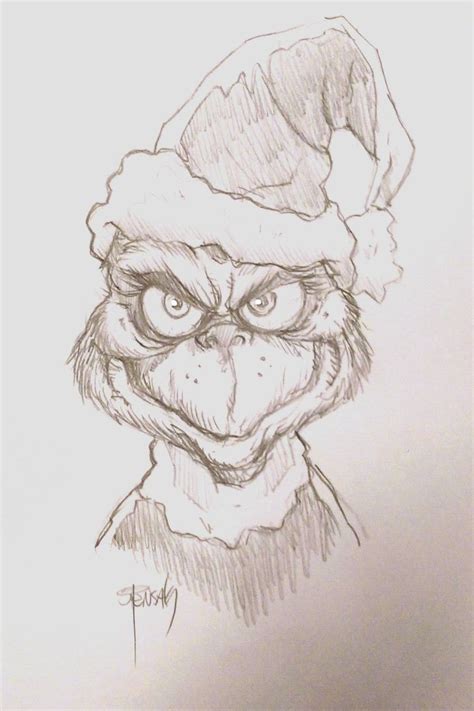 Grinch Sketch at PaintingValley.com | Explore collection of Grinch Sketch