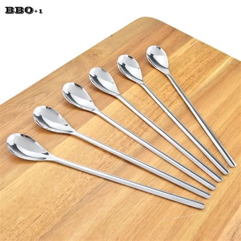 304 Stainless Steel Long Handle Iced Tea Spoon Coffee Spoon Set Cold