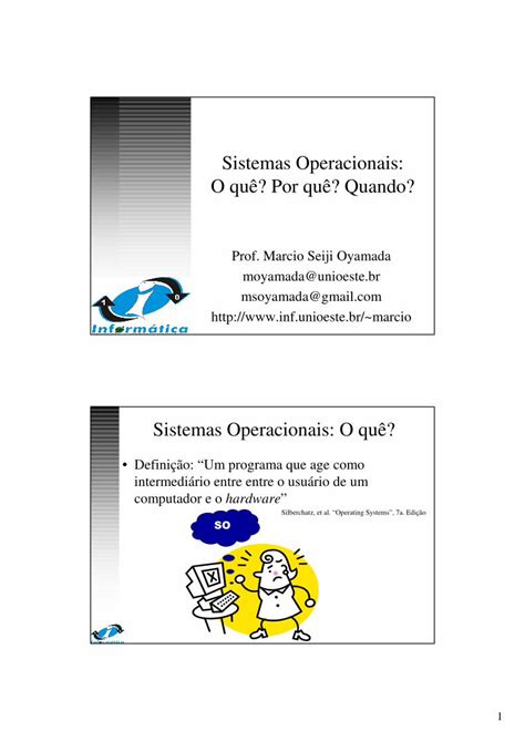 Pdf Sistemas Operacionais O Qu Por Qu Quando Marcio So