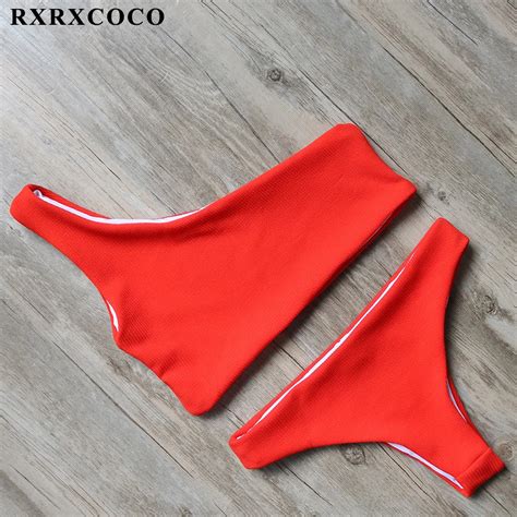 Rxrxcoco Solid Bikinis 2017 Brazillian Swimsuit Women White Bikini Set