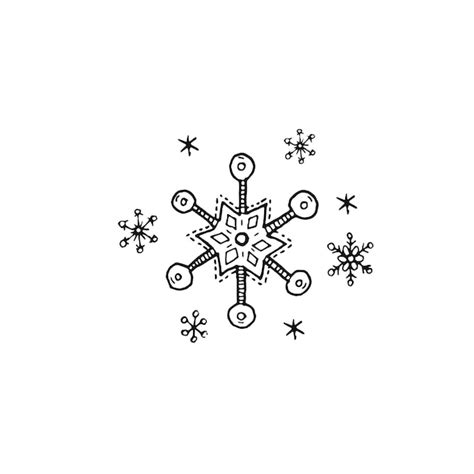 Schneeflocke Skizze Schneeflocke Handgezeichnete Doodle Kunst