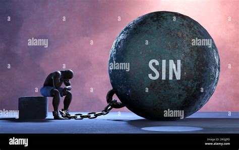 Sin A Metaphor Showing Human Struggle With Sin Resigned And