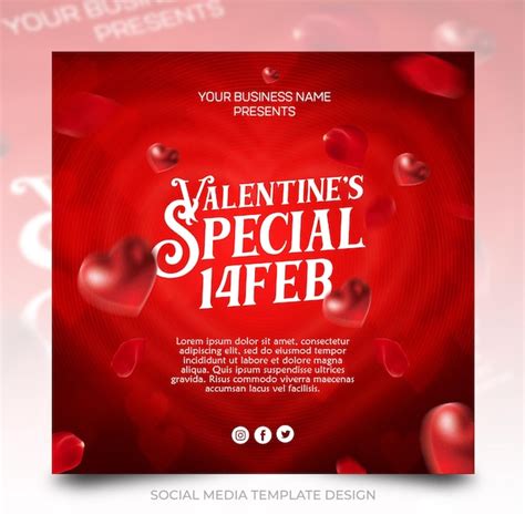 Premium Psd Happy Valentines Day Instagram Or Social Media Post Template