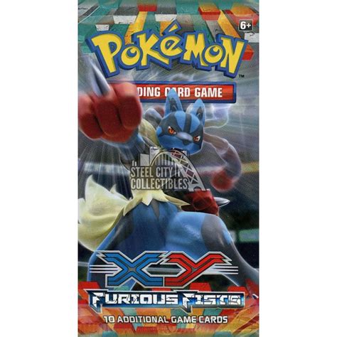 Factory Sealed 10 Cards Pack 4 X Pokemon Xy Furious Fists Booster Packs Collectible Card Games