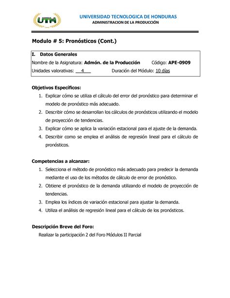 Modulo Admon De La Produccion Administracion De La Produccin