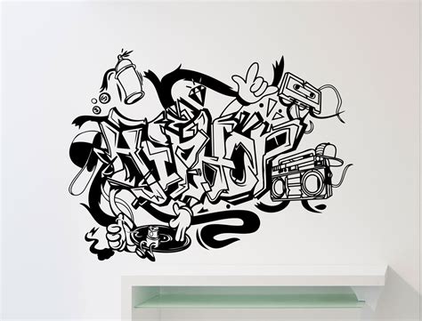 Hip Hop Wall Decal Rap Graffiti Music Vinyl Sticker Home Room Etsy Uk