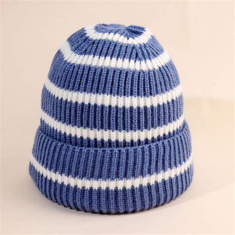 Beanie Manufacturer Winter Acrylic Knit Stripe Beanie Hat Unisex