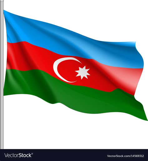 Azerbaijan national flag realistic Royalty Free Vector Image