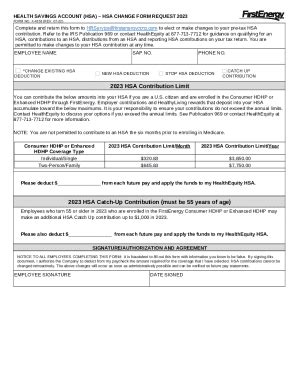 Health Savings Account HSA HSA Change Request Doc Template PdfFiller