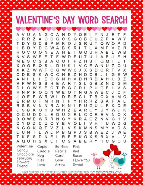 Free Printable Valentine Crossword Puzzles Printable