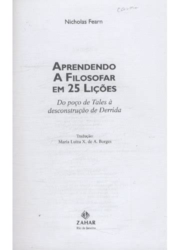 Sebo do Messias Livro Aprendendo a Filosofar em 25 Lições