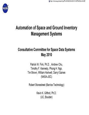 Fillable Online Ntrs Nasa Automation Of Space And Ground Inventory