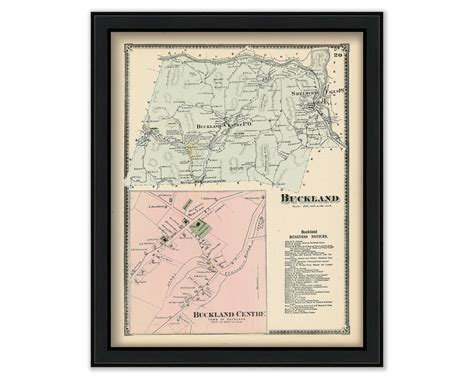 Town Of Buckland Massachusetts 1871 Map Etsy