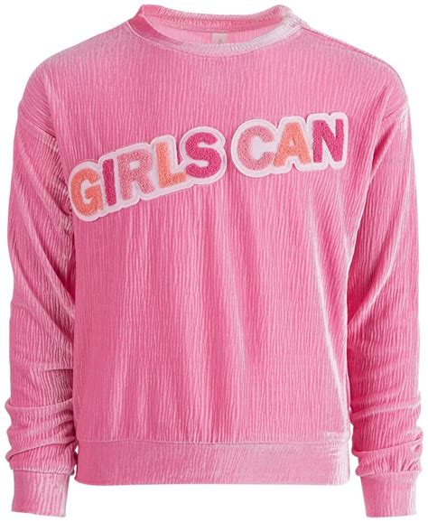 Ideology Big Girls Velour Graphic Crewneck Sweatshirt Created For Macy