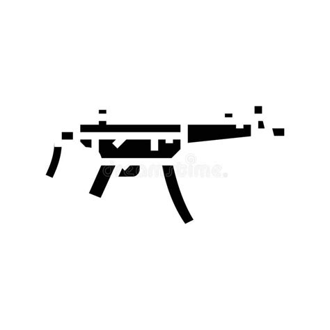 Gun Weapon War Glyph Icon Vector Illustration Stock Illustration