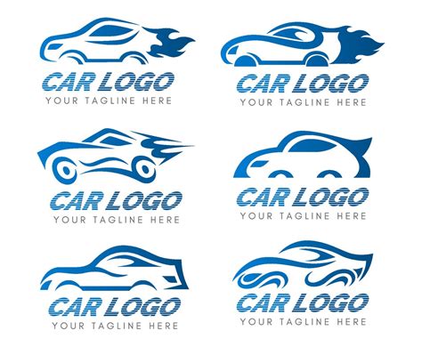 Car Logo Collection In Blue Gradient Vector Art & Graphics | freevector.com