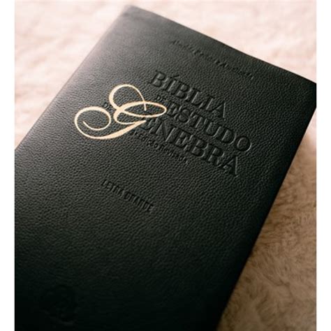 Biblia De Estudo De Genebra Letra Grande Capa Couro Preta