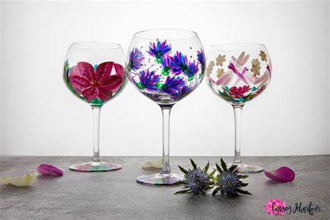 Home Lynsey Johnstone Hand Painted Gin Glasses And Artwork